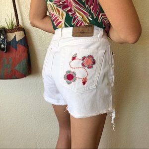 3/$30 Vintage 90s Hand Embroidered Cutoff Shorts